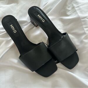 Mango Women's Black Leather Mules